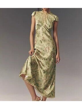 BHLDN | Dresses | Nwt Anthropologie Bhldn Anna Sleeveless Satin Layered  Sheer Crepe Maxi Dress | Poshmark